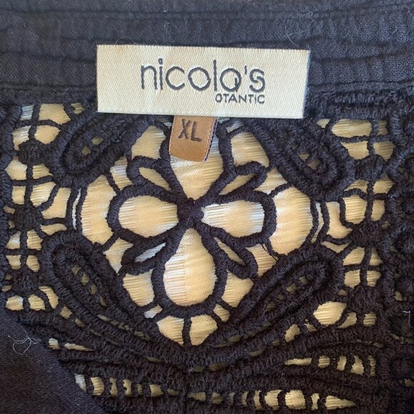 Women's Button Down Midi Dress Black XL Coconut Buttons Lace Insert large Pocket - Picture 4 of 6